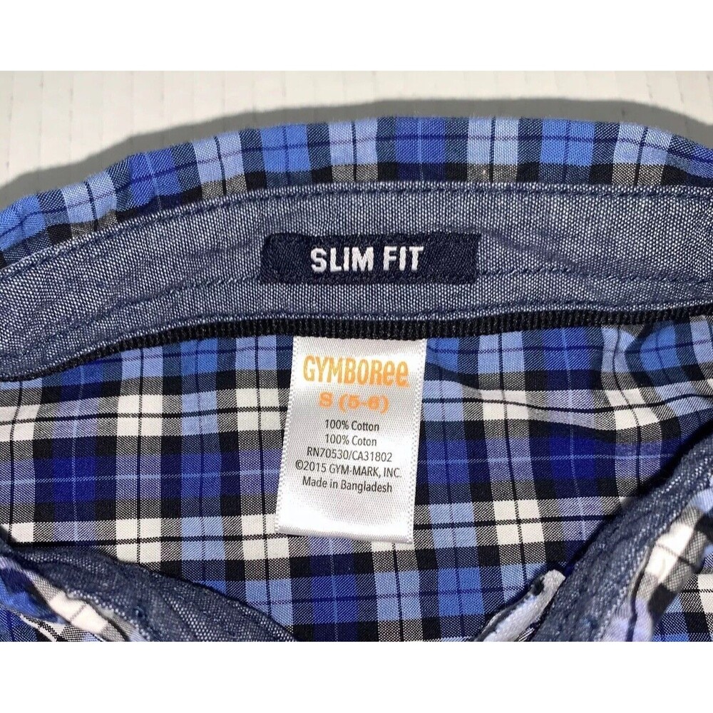 Ralph Lauren Gymboree Boy's Button Down Shirt Sz 5 LOT OF 2 Plaid Blue - Picture 10 of 11